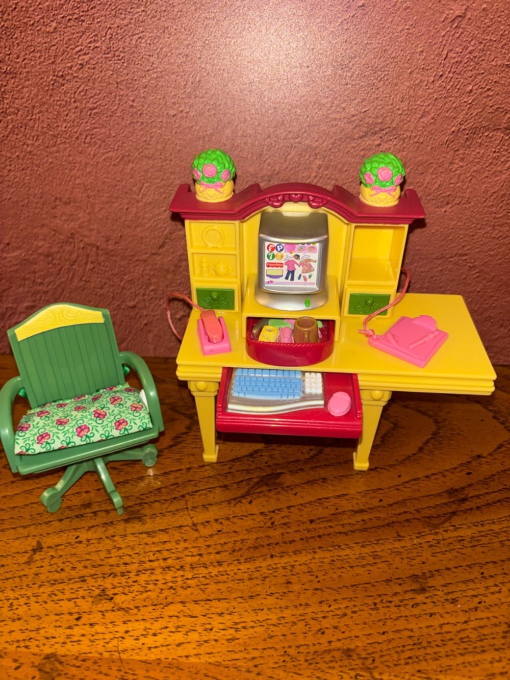 VTG Fisher Price Loving Family Desk and Chair Set